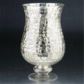 Diamond Star 12 x 6.5 in. Glass Hurricane Candle Holder, Silver 86449